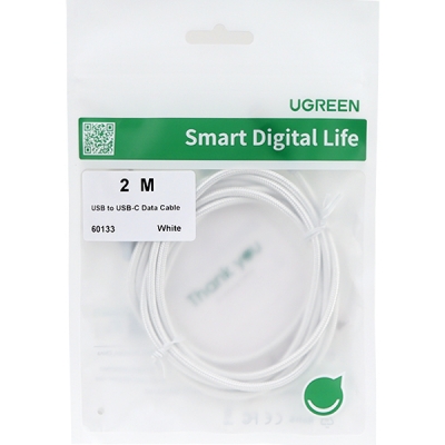 유그린 U-60133 USB2.0 AM-CM 케이블 2m (화이트)