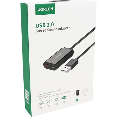 Ugreen U-30724 USB2.0 to Audio 컨버터(블랙)