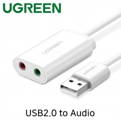 유그린 U-30143 USB2.0 to Audio 컨버터(화이트)