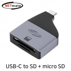 NETmate NM-UCS01 USB Type C to SD + micro SD 카드리더기