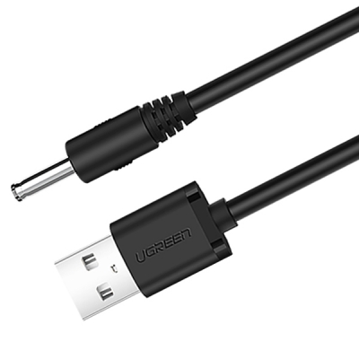유그린 U-10376 USB 전원 케이블 1m (3.5x1.4mm/블랙)