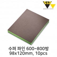 시아 7983 98x120mm 사각 스폰지 사포 수퍼 파인 600~800방(10개입/F03E00R8ES)