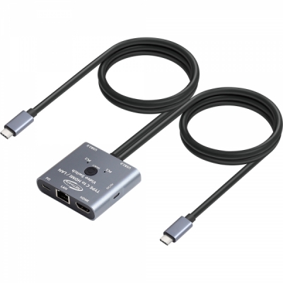 강원전자 넷메이트 NM-TCK01 USB Type C HDMI KVM 스위치(HDMI/LAN/USB/PD)
