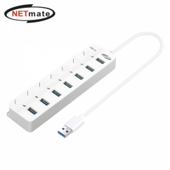 강원전자 넷메이트 NM-UBA307W USB3.0 7포트 허브 (화이트)