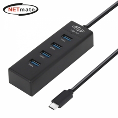 NETmate NM-UBC303 USB3.0 Type C 4포트 허브 (블랙)