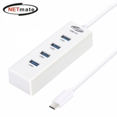 강원전자 넷메이트 NM-UBC303W USB3.0 Type C 4포트 허브 (화이트)