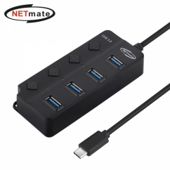 강원전자 넷메이트 NM-UBC304 USB3.0 Type C 4포트 허브 (블랙)