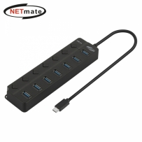 강원전자 넷메이트 NM-UBC305 USB3.0 Type C 7포트 허브 (블랙)