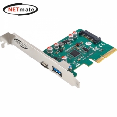 강원전자 넷메이트 NM-SWC07N USB3.1 Gen2 2포트 PCI Express 카드(슬림PC겸용)