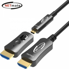 강원전자 넷메이트 NM-HAC70D HDMI2.0 Hybrid AOC 배관용 케이블 70m (블랙)