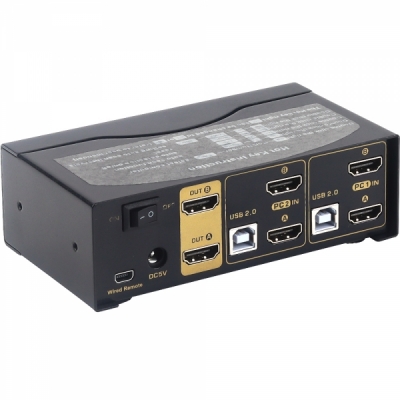 강원전자 넷메이트 NM-HKD02D 듀얼 4K 60Hz HDMI KVM 2:1 스위치(USB)
