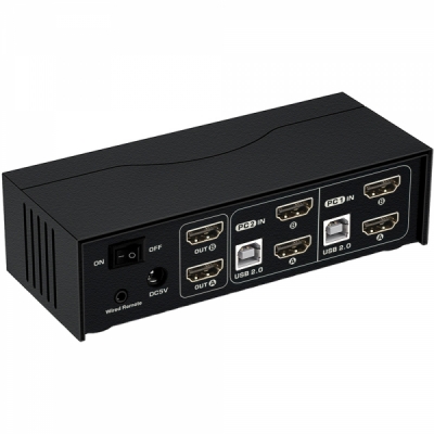 강원전자 넷메이트 NM-HK4602DP 듀얼 4K 60Hz HDMI KVM 2:1 스위치(USB)
