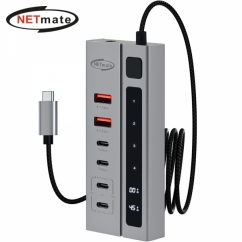 강원전자 넷메이트 NM-UBC3124 USB3.2 C타입 6포트 허브(PD충전 2포트)