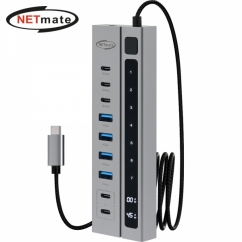 강원전자 넷메이트 NM-UBC3145 USB3.2 C타입 9포트 허브(PD충전 2포트)
