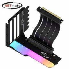 강원전자 넷메이트 NM-HPI3442 PCI-E 4.0 라이저 케이블 ARGB 지지대 키트 (블랙) [EZDIY-FAB]