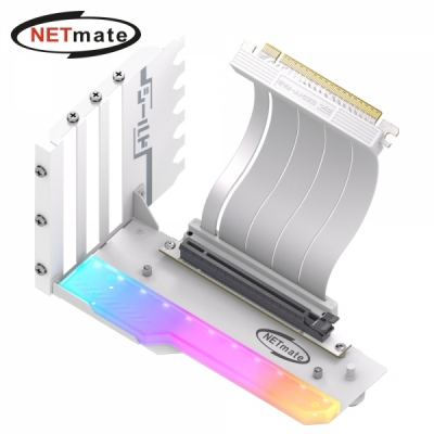 강원전자 넷메이트 NM-HPI3443 PCI-E 4.0 라이저 케이블 ARGB 지지대 키트 (화이트) [EZDIY-FAB]