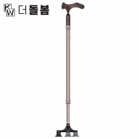 강원전자 더돌봄 프리미엄 6발 자립형 양손 지팡이(브라운) DB-CRTBRC01