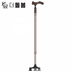 강원전자 더돌봄 프리미엄 6발 자립형 양손 지팡이(브라운) DB-CRTBRC01
