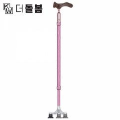 강원전자 더돌봄 프리미엄 6발 자립형 양손 지팡이(핑크) DB-CRTPC02