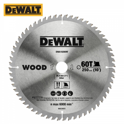 디월트 DWA10260W 250mm 60T 목재용 Thin Kerf 원형톱날