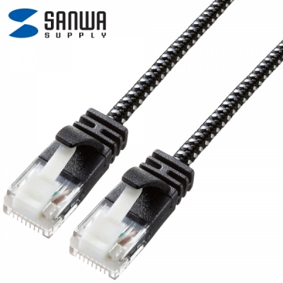 강원전자 산와서플라이 CAT.6A UTP 슬림 랜 케이블 5m (블랙&화이트) KB-T6AME-05BKW