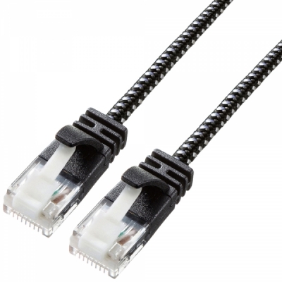 강원전자 산와서플라이 CAT.6A UTP 슬림 랜 케이블 5m (블랙&화이트) KB-T6AME-05BKW