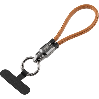 강원전자 산와서플라이 USB C타입 숏 스트랩 충전 케이블 22cm (브라운) 500-USB097BR