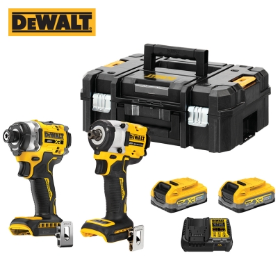 디월트 20V MAX DCF860 임팩트 드라이버 + DCF922 임팩트 렌치 콤보 세트(파워스택 3.5Ah 2팩, 충전기) DCK2147S2T-KR