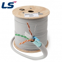 LS전선 SimpleWide 2.1 F/UTP 장거리 PoE 케이블 300m, 단선 그레이 FTP-A-C6G-E1VN-M 22AWG GY