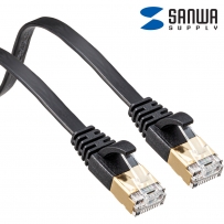 강원전자 산와서플라이 CAT.7 STP FLAT 랜 케이블 0.5m (블랙) KB-FLU7-005BK