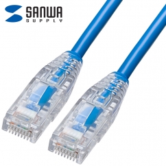 강원전자 산와서플라이 CAT.6A UTP Slim 랜 케이블 3m (블루) KB-SL6AYS-03BL