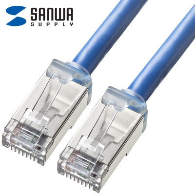 강원전자 산와서플라이 CAT.6A STP 랜 케이블 2m (블루) KB-T6ASB-02BL