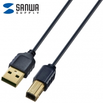 강원전자 산와서플라이 USB2.0 AM-BM 초슬림 케이블 1m (블랙) KU20-SL10BKK