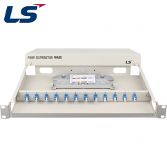 LS전선 12포트 1U 랙 타입 광분배함, 싱글모드 LC 24코어 LS-FDF-LC-SM-024-DP-I