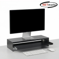 강원전자 넷메이트 다용도 2단 슬라이딩 메탈 받침대, 560x260x125mm 블랙 NM-AM560SB