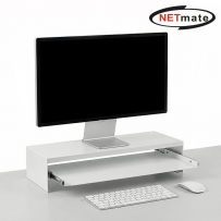 강원전자 넷메이트 다용도 2단 슬라이딩 메탈 받침대, 560x260x125mm 화이트 NM-AM560WB