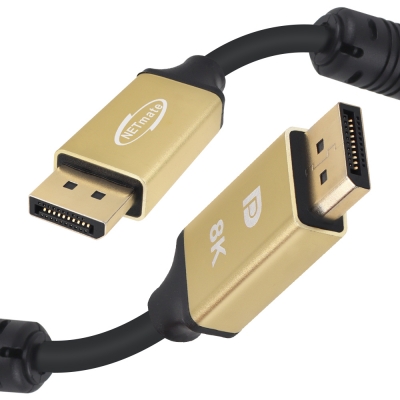 강원전자 넷메이트 VESA 공식 인증 DisplayPort 2.1 DP54 Gold Metal 케이블 3m NM-DPM03G