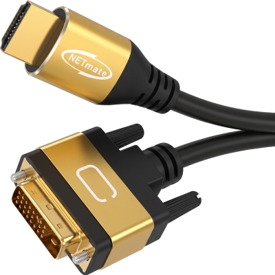 강원전자 넷메이트 HDMI to DVI Gold Metal 케이블 1m NM-HDM10