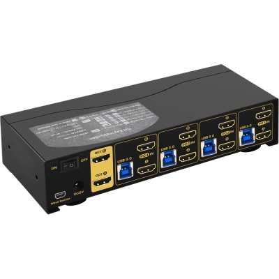 강원전자 넷메이트 듀얼 4K 60Hz HDMI KVM 4:1 스위치(USB) NM-HK4604D