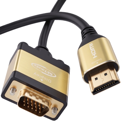 강원전자 넷메이트 HDMI to VGA(RGB) Gold Metal 케이블 0.3m NM-HVM03