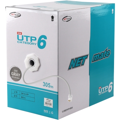 강원전자 넷메이트 CAT.6 UTP 케이블 305m (단선/그레이) NM-L6130GY