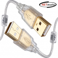 강원전자 넷메이트 프리미엄 USB2.0 AM-AM 투명 케이블 2m NM-PUA220S