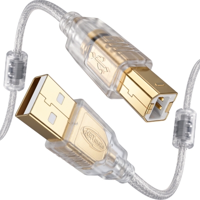 강원전자 넷메이트 프리미엄 USB2.0 AM-BM 투명 케이블 0.5m NM-PUB205S