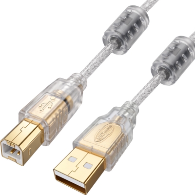 강원전자 넷메이트 프리미엄 USB2.0 AM-BM 투명 케이블 1.5m NM-PUB215S