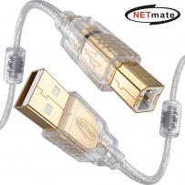 강원전자 넷메이트 프리미엄 USB2.0 AM-BM 투명 케이블 2m NM-PUB220S
