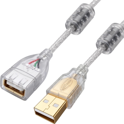 강원전자 넷메이트 프리미엄 USB2.0 연장 AM-AF 투명 케이블 1.5m NM-PUF215S