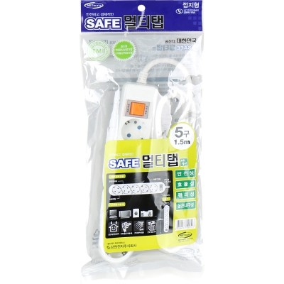 강원전자 넷메이트 SAFE 멀티탭 5구 접지 1.5m NM-SF515