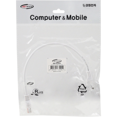 강원전자 넷메이트 CAT.5E UTP 랜 케이블 0.3m (화이트) NM-TC5003