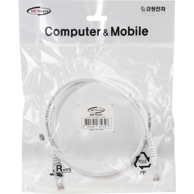강원전자 넷메이트 CAT.6 UTP 랜 케이블 1m (화이트) NM-TC601
