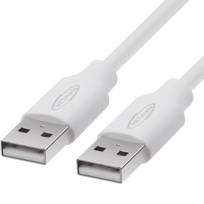 강원전자 넷메이트 USB2.0 AM-AM 케이블 2m (화이트) NM-TUA220
